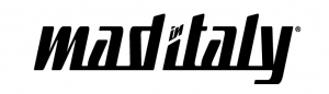 MAD IN ITALY logo only white
